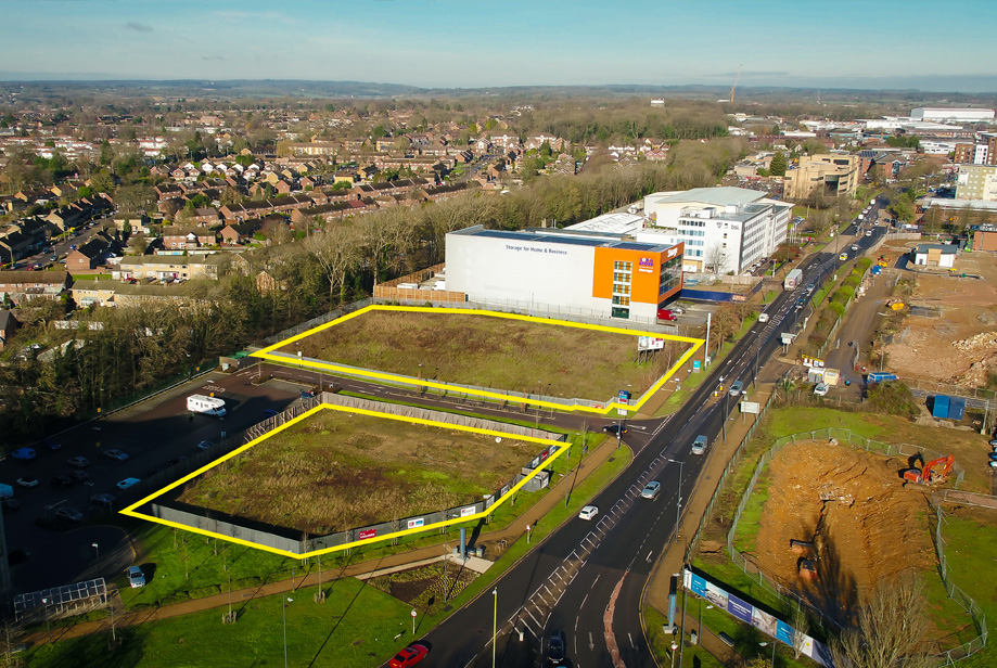 Photo of Maylands Gateway land, with a boundary clearly defined by a yellow line